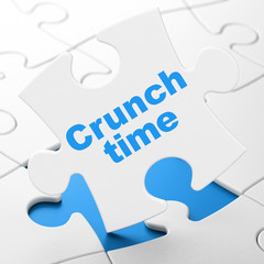 Finance concept: Crunch Time on puzzle background