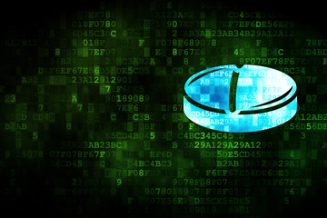 Health concept: Pill on digital background