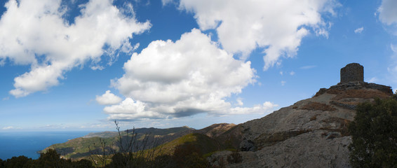Corsica, 03/09/2017: vista della Torre di Seneca, antica torre genovese del XVI secolo nel cuore...