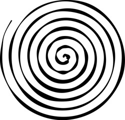 Spiral round shape. The element of design to create abstract layouts, covers, print on paper, fabric, wrap. Vector illustration  