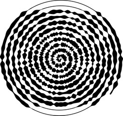 Spiral round shape. The element of design to create abstract layouts, covers, print on paper, fabric, wrap. Vector illustration  