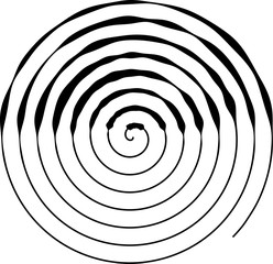 Spiral round shape. The element of design to create abstract layouts, covers, print on paper, fabric, wrap. Vector illustration  