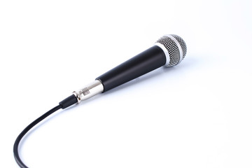 Microphone with cable isolated on white background