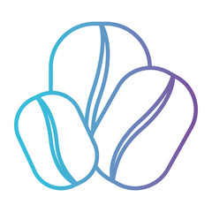 coffee beans set gradient color silhouette from blue to purple vector illustration