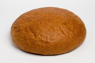 tasty rye bread, isolated on white.