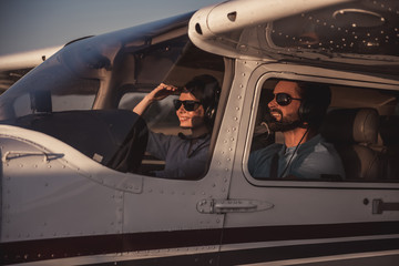 Couple in aircraft