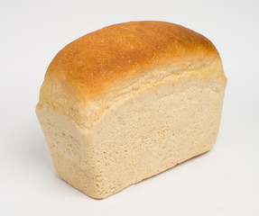 Loaf of rye bread isolated on white