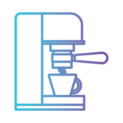 coffee espresso machine side view gradient color silhouette from blue to purple vector illustration