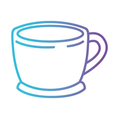 cup of coffee with handle gradient color silhouette from blue to purple vector illustration