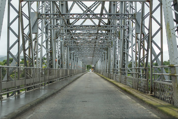 Perspective view of a metal bridge  structure 