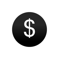 Round icon of dollar sign.