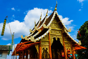 Naklejka premium The temple's beautiful temple is located in one of the provinces of Thailand.
