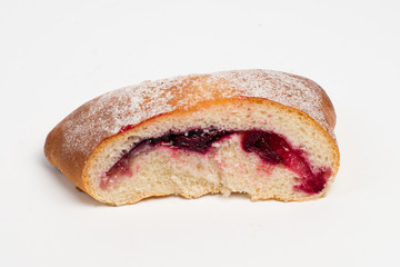 Swiss roll closeup isolated on a white background
