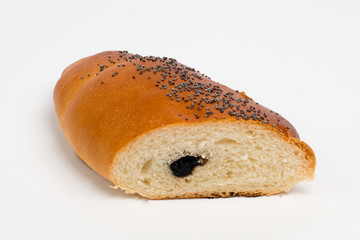 Swiss roll closeup isolated on a white background