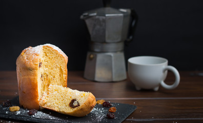 panettone with coffee