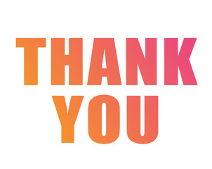 Colorful gradient isolated word THANK YOU