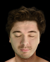 Fototapeta premium Man's head under water