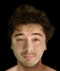 Fototapeta premium Abstract headshot in water