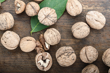 whole walnuts top view