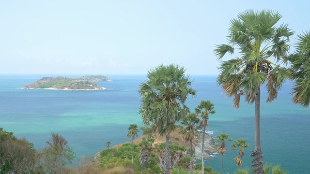 Small island near Phromthep Cape is located in north of Phuket island not far from nih harn beach