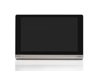 computer tablet isolated on white background, input text idea