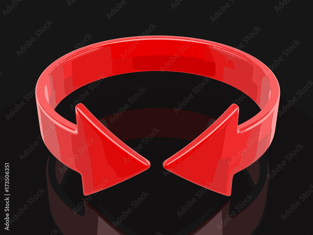 Poster arrow sign, horizontal rotation. image with clipping path