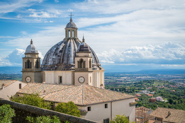 Fototapeta na wymiar Panoramic sight in Montefiascone, province of Viterbo, Lazio, central Italy. 