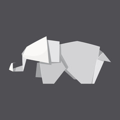 Origami elephant concept background, realistic style