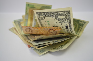 Banknotes one on another