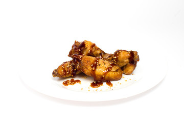 chicken wings on white background