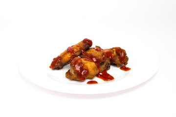 chicken wings on white background