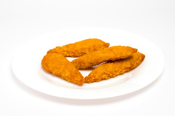 chicken nuggets on white background