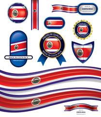 Made in Costa Rica Seal, Costa Rican Flag (Vector Art)