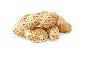 Peanut nut on white background