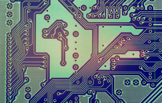 microchip or electronic circuit board close-up