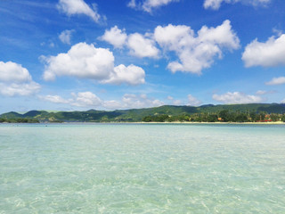 Samui island - June 2017: The transparent sea