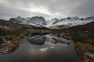 Fototapeta na wymiar Norwegian mountains in winter