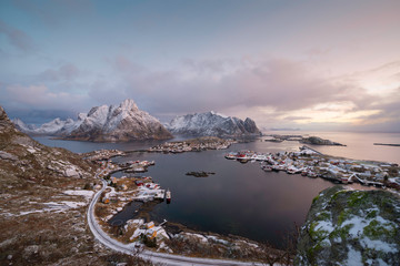 Reinefjord before sunrise, Norway