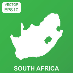 South Africa map icon. Business concept South Africa pictogram. Vector illustration on green background.