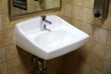 close up on sink in the restroom