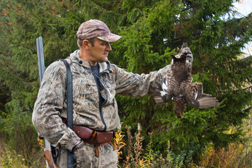 hunter with hunting trophy