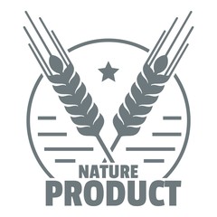 Fototapeta na wymiar Wheat logo, simple gray style