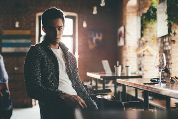 guy in a restaurant