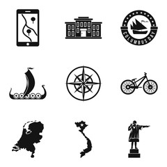 Survey icons set, simple style