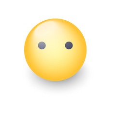 Face emoji without mouth. Cartoon vector silent emoticon. Smiley cute icon