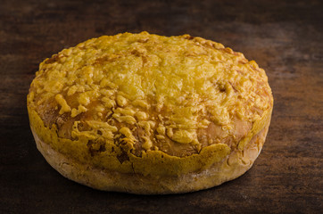 Cheese bread in oven