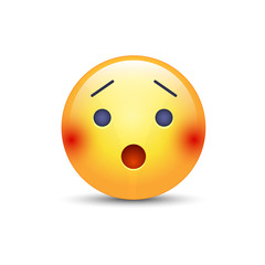 Frightened smiley with an open mouth.