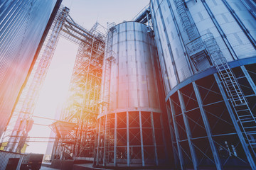 Modern silos for storing grain harvest. Agriculture. © romaset