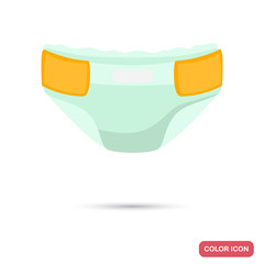 Baby diapers color flat icon
