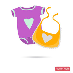Baby body and bib color flat icon